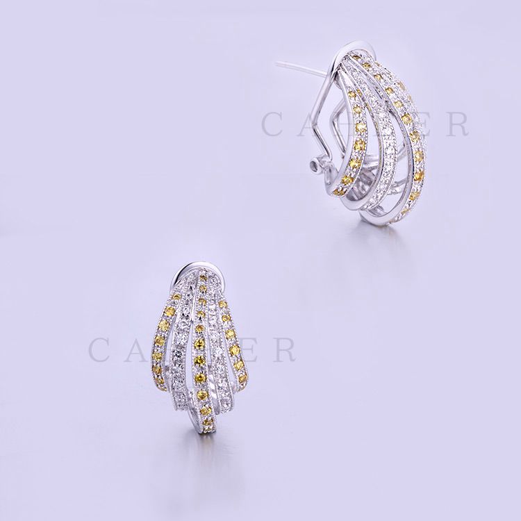 Earrings Women Wholesale Earring Fashion Jewelry Yellow CZ Earrings K0016E