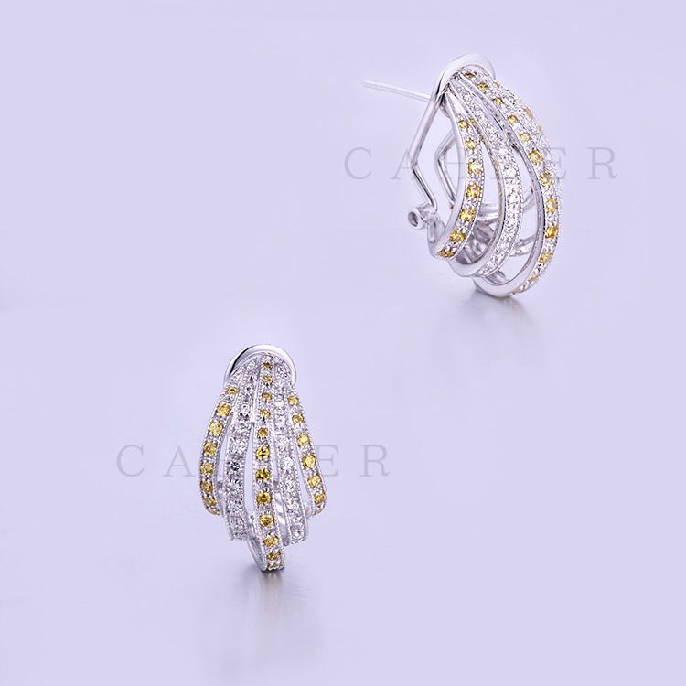 Earrings Women Wholesale Earring Fashion Jewelry Yellow CZ Earrings K0016E
