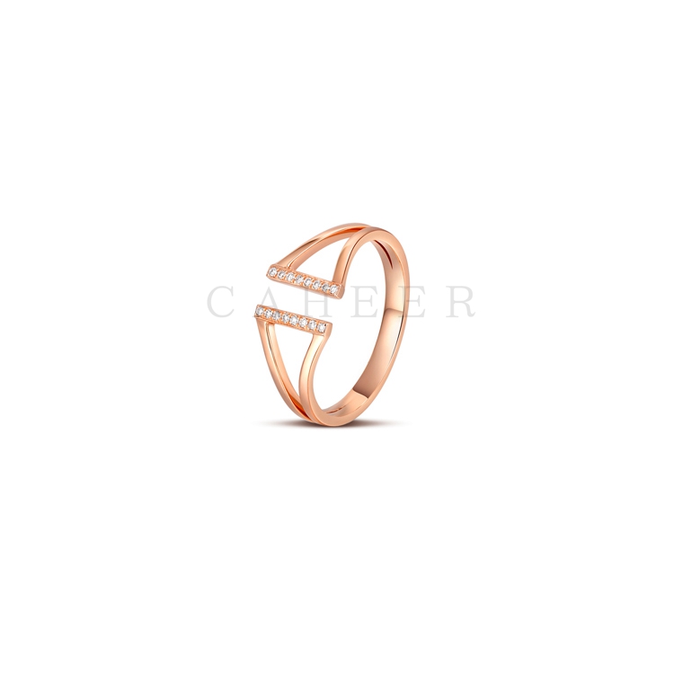 CR1707045 Unique Special Design Plated Rose Gold Ring