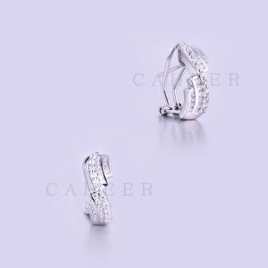 925 Sterling Silver Cubic Zirconia Earings White CZ Studs K0019E