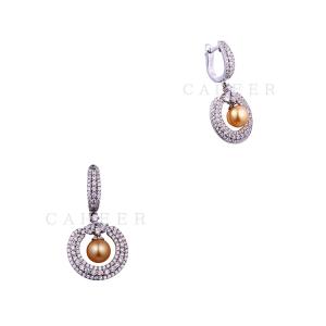 Most Popular Super Quality Women Earrings Golden Pearl Earrings K0033E