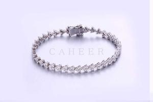 Wedding Bracelet Triangle Leaf Shaped Silver Bracelet CA0005HB