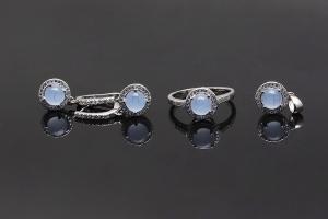Light Blue Sterling Silver Jewellery Set K0006S
