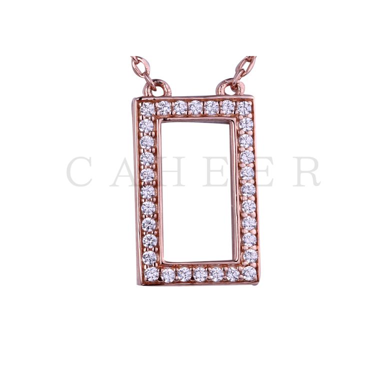 Simple  Rectangle Zircon Pendant K0036P