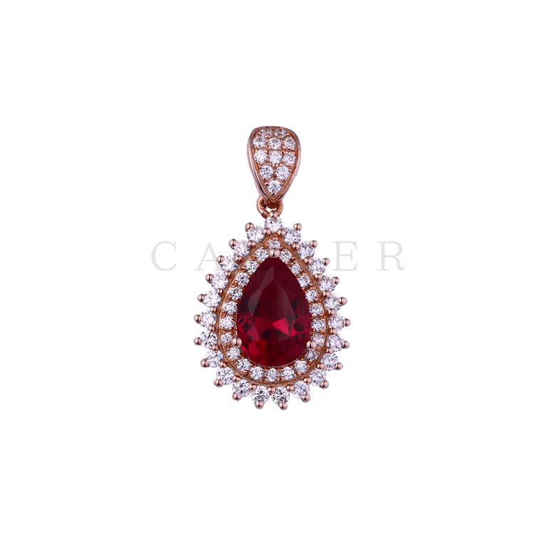 Ruby Teardrop Gemstone Pendant K0047P