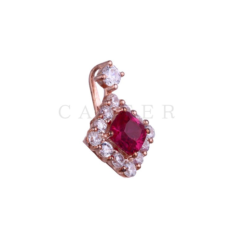 Luxurious Ruby Square Pendant CA0034P