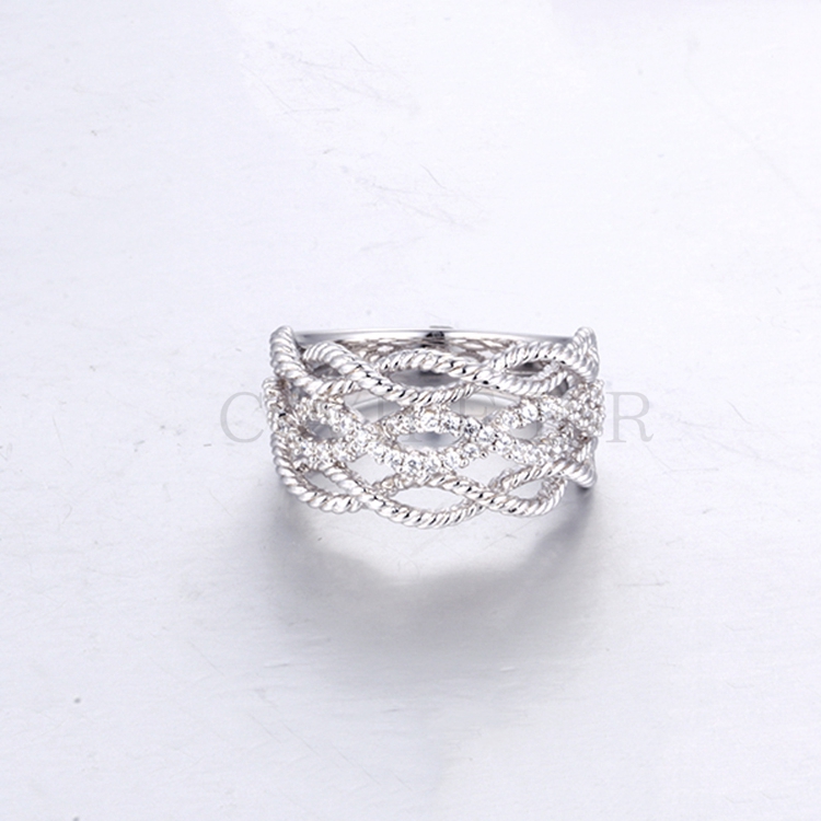 Fishing Net Silver Finger Ring K0153R