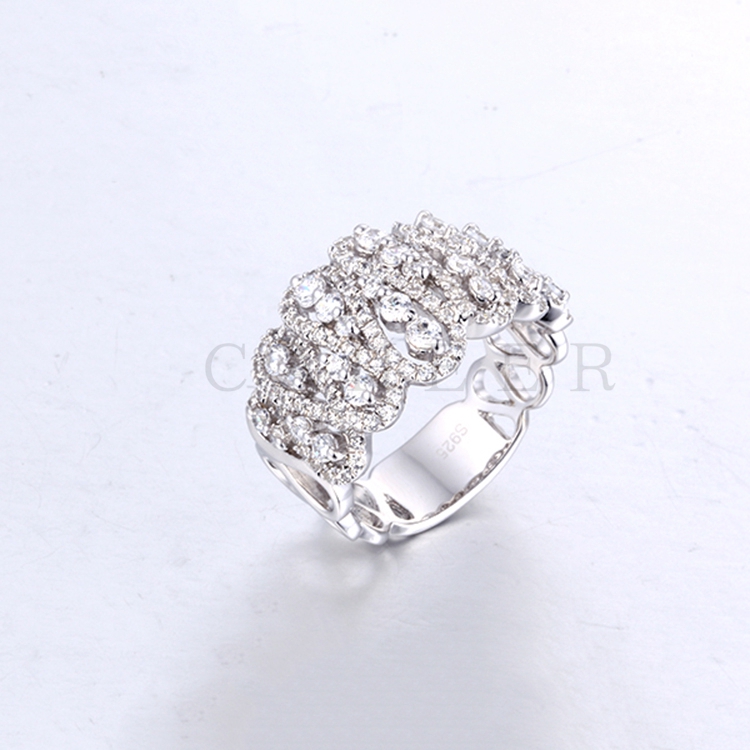 Curving Silver Finger Ring K0155R