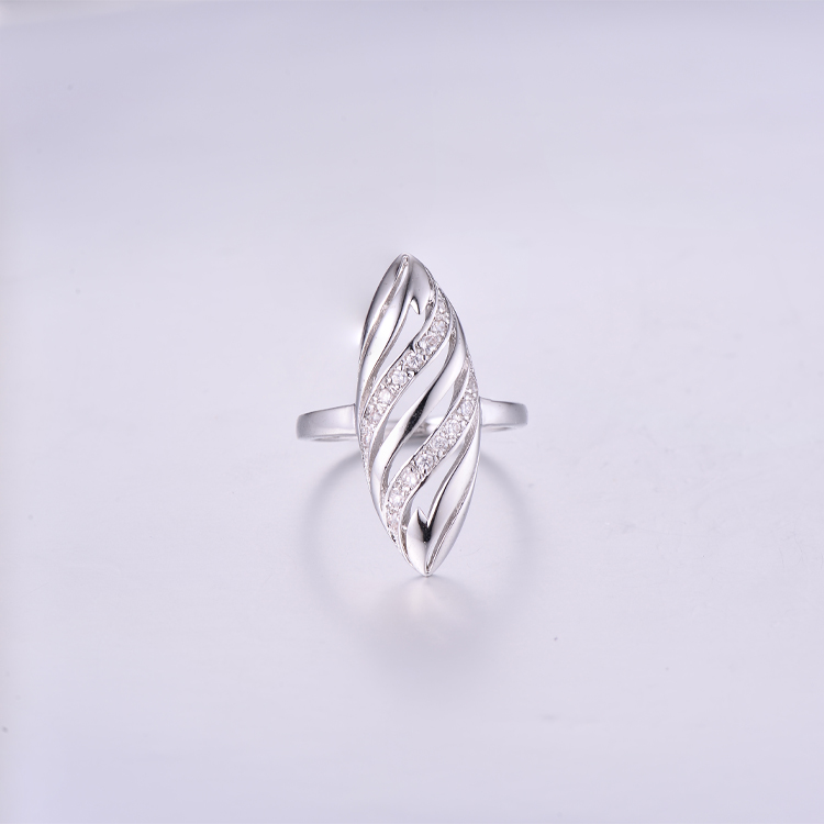 Marquise Ring Surface Silver Finger Circlet K0156R