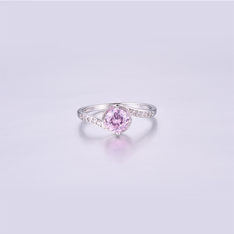 Pink Stone Silver Ring K0158R