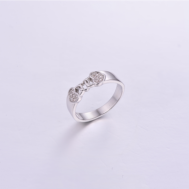 Heart Buckle Heart Silver Ring K0173R