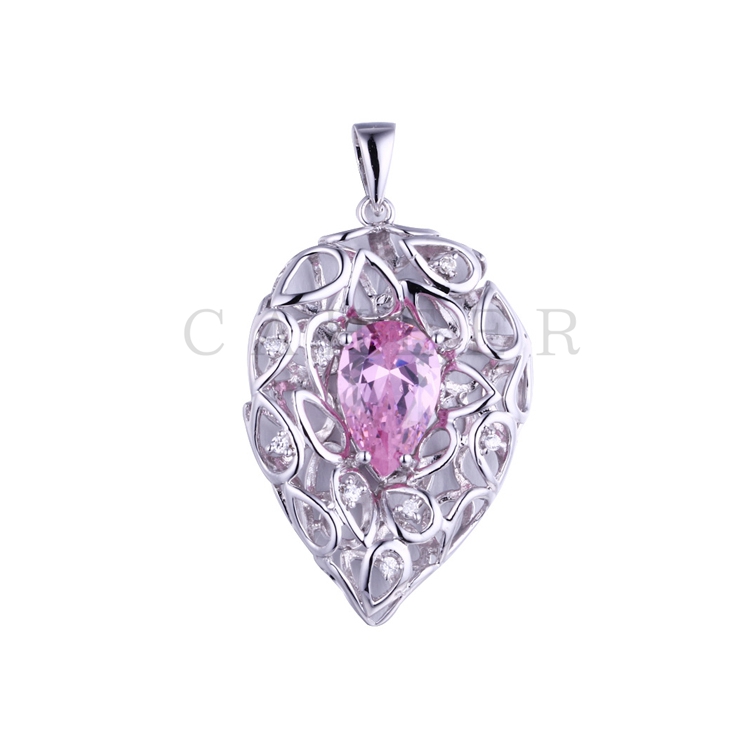 Luxurious Pink Pears CZ Pendant K0062P