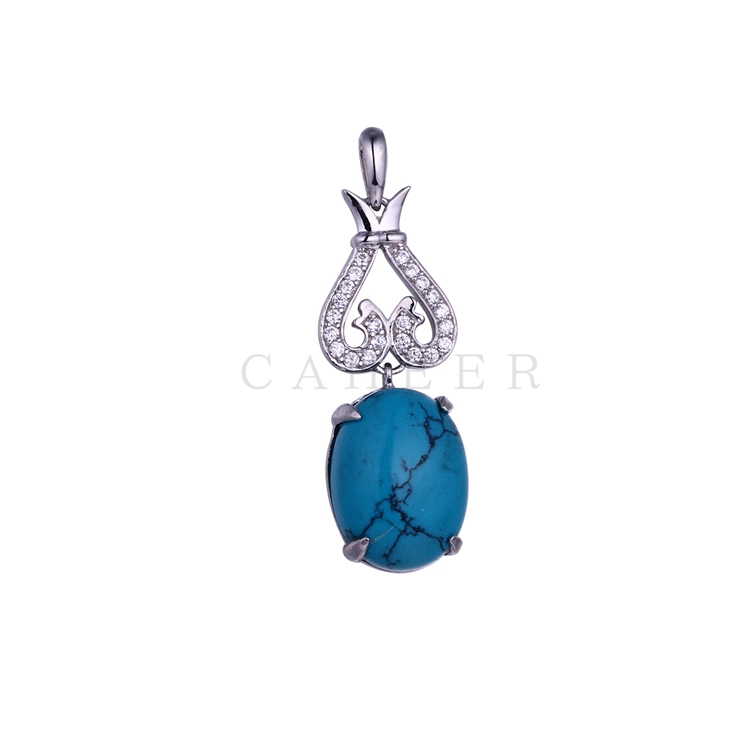 Luxurious Sapphire CZ Elegant Pendant K0071P