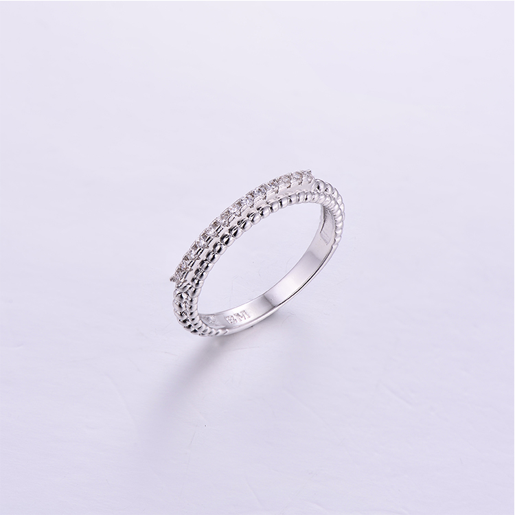 Embossing Unisex Silver Ring K0201R