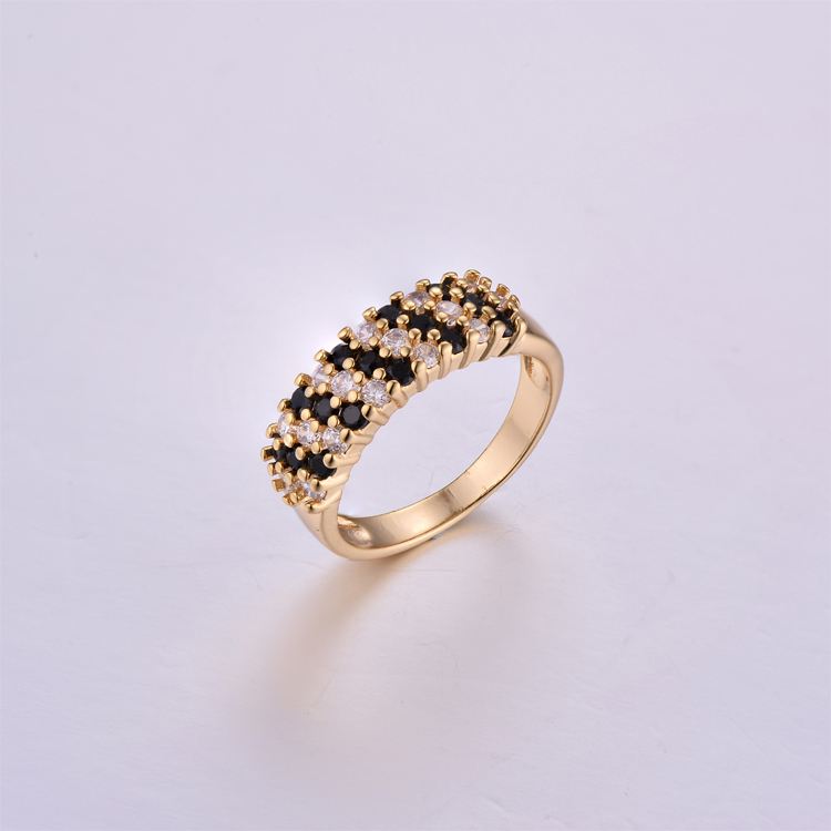 Black And White K Gold Rings K0246R