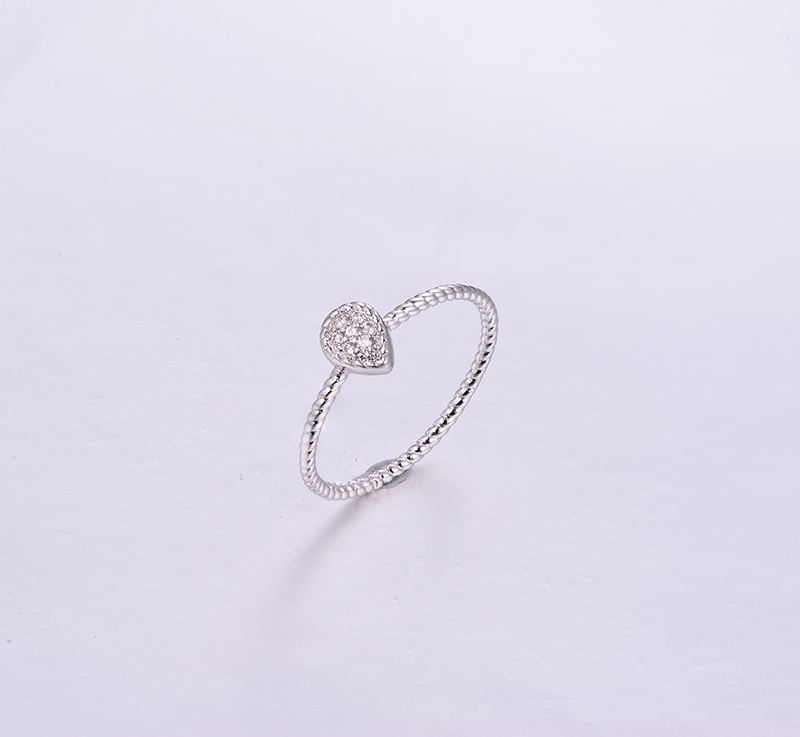 Simple Twisted Lines Teardrop Ring K0278R