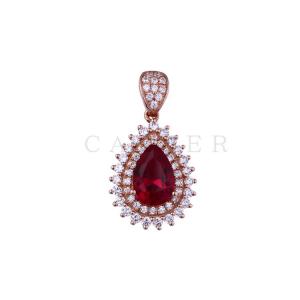 Ruby Teardrop Gemstone Pendant K0047P