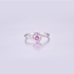 Pink Stone Silver Ring K0158R