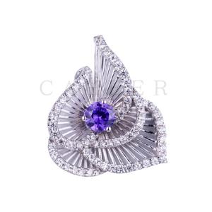 Luxurious Zircon Flower  Pendant K0058P