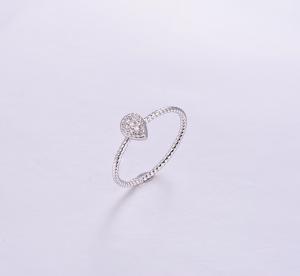 Simple Twisted Lines Teardrop Ring K0278R