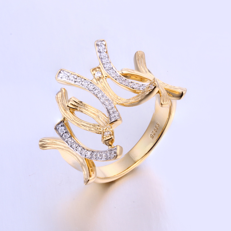 CR1607347 Newest Design Charming Russian Style 18k Gold Plated Gold Ring