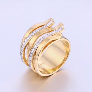 CR1607383 Wholesale Wedding Jewelry Simple Shape Gold Fashion Bride Set Ring