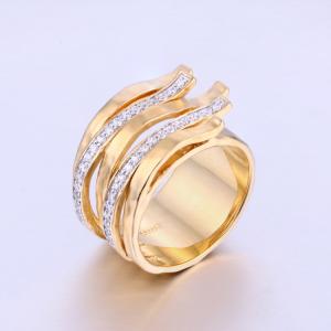 CR1607383 Wholesale Wedding Jewelry Simple Shape Gold Fashion Bride Set Ring