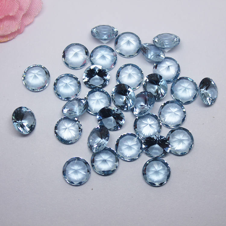 Wholesale Price Light Blue Gemstone Synthetic Round Shape 108# Spinel