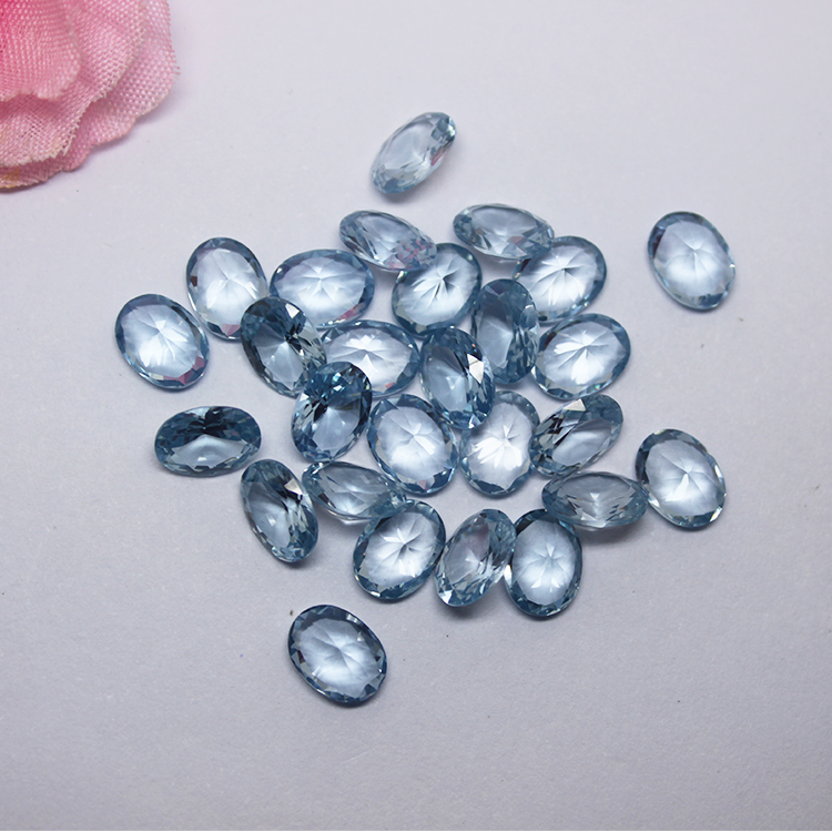 Wholesale Price Light Blue Gemstone Synthetic 108# Oval Spinel